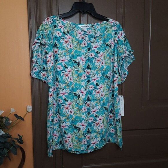 Counterparts Women's M Teal Polyester Top Blouse - Picture 8 of 12